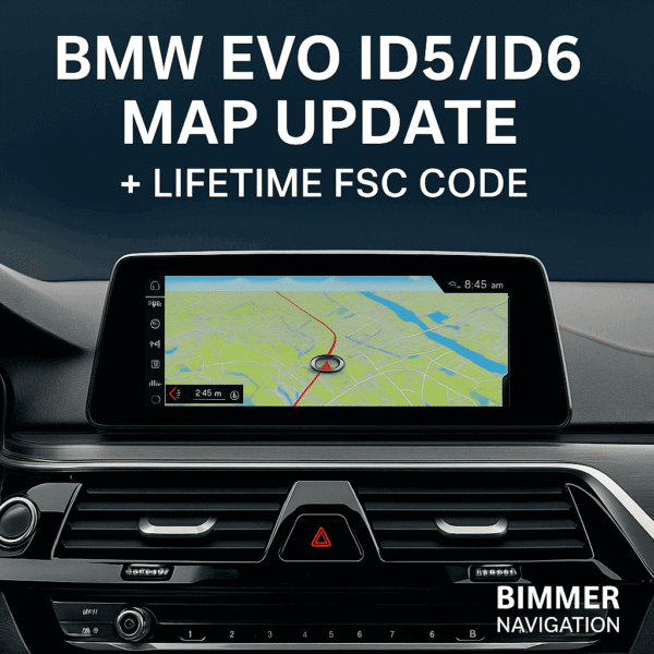 BMW EVO ID5/6 Navigation Map Update with Lifetime FSC Code – Bimmer Navigation