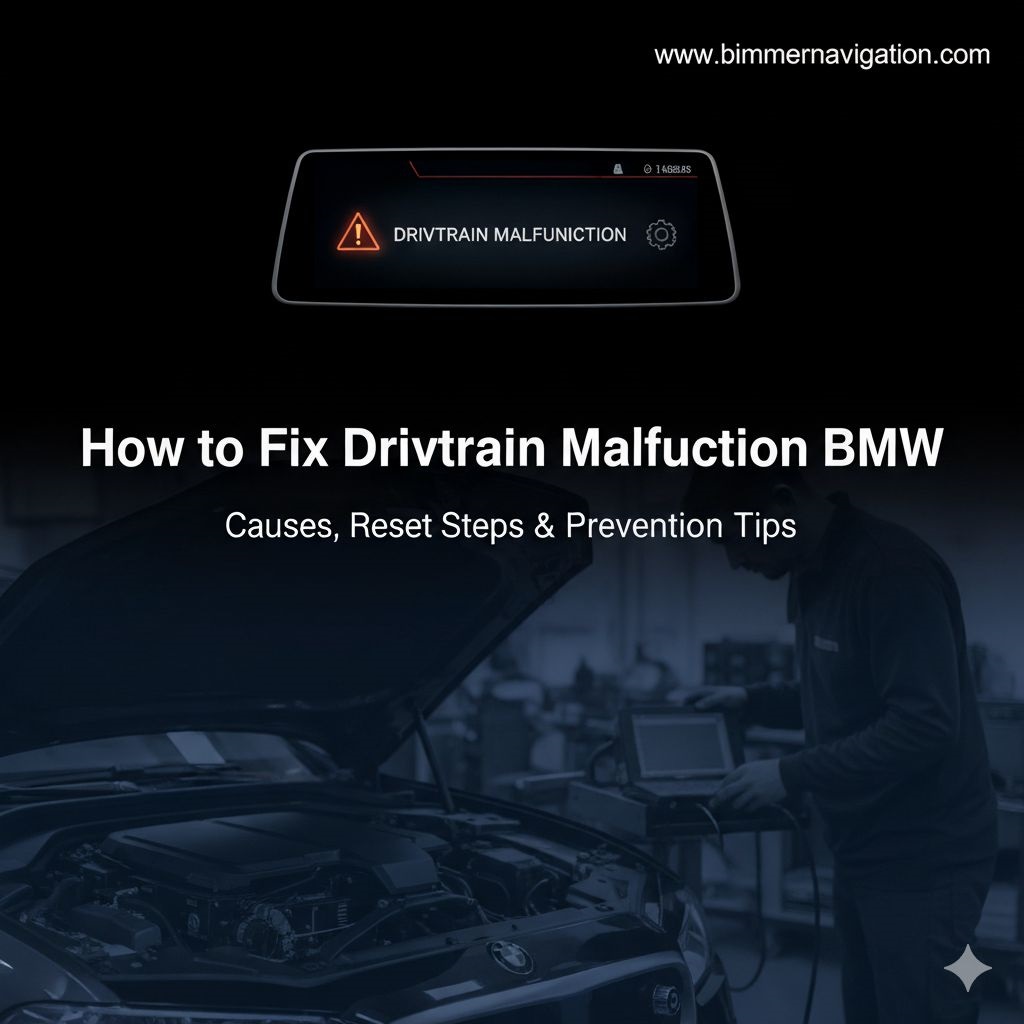 BMW drivetrain malfunction warning on dashboard