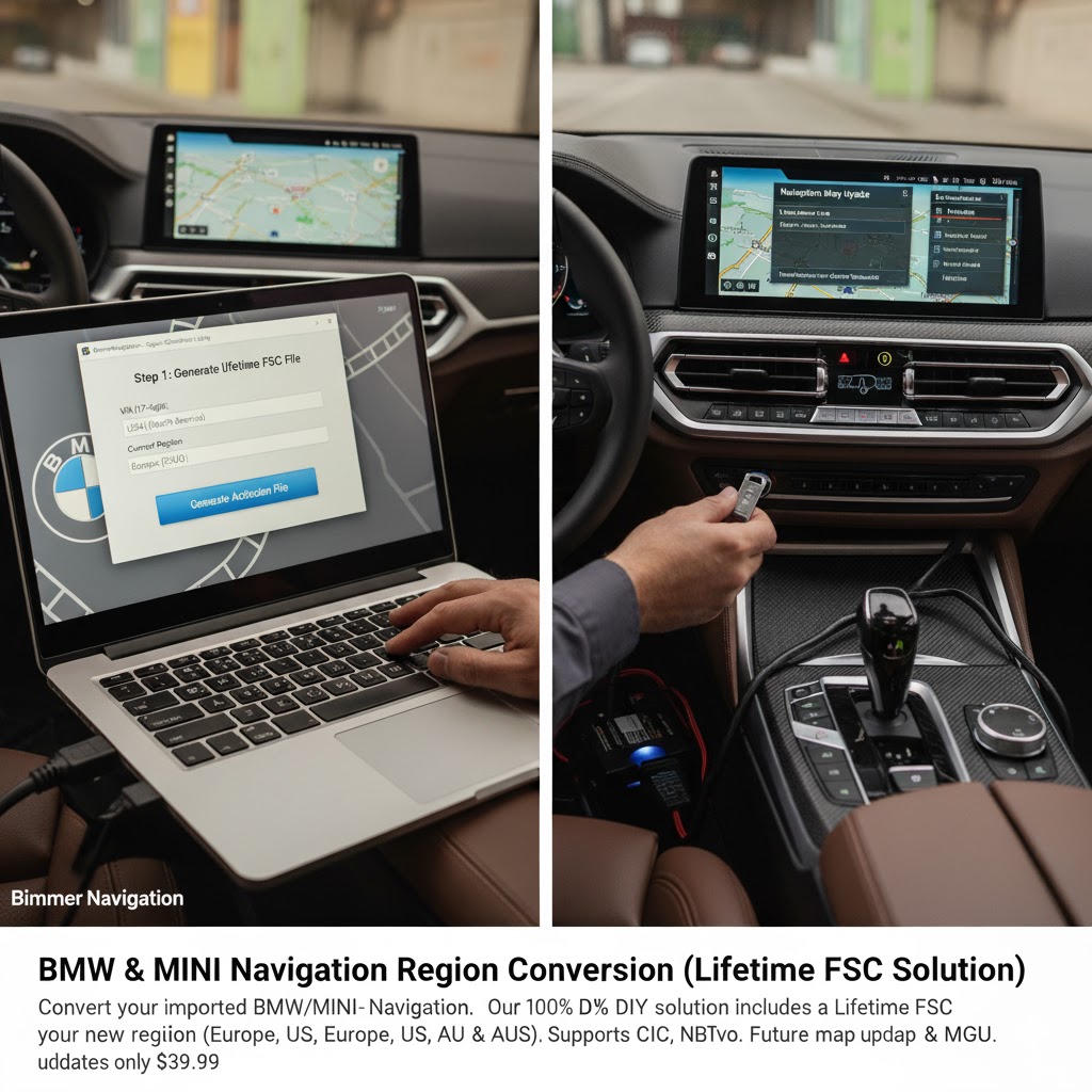 BMW & MINI iDrive Navigation Region Conversion DIY Solution for CIC, NBT, EVO, & MGU